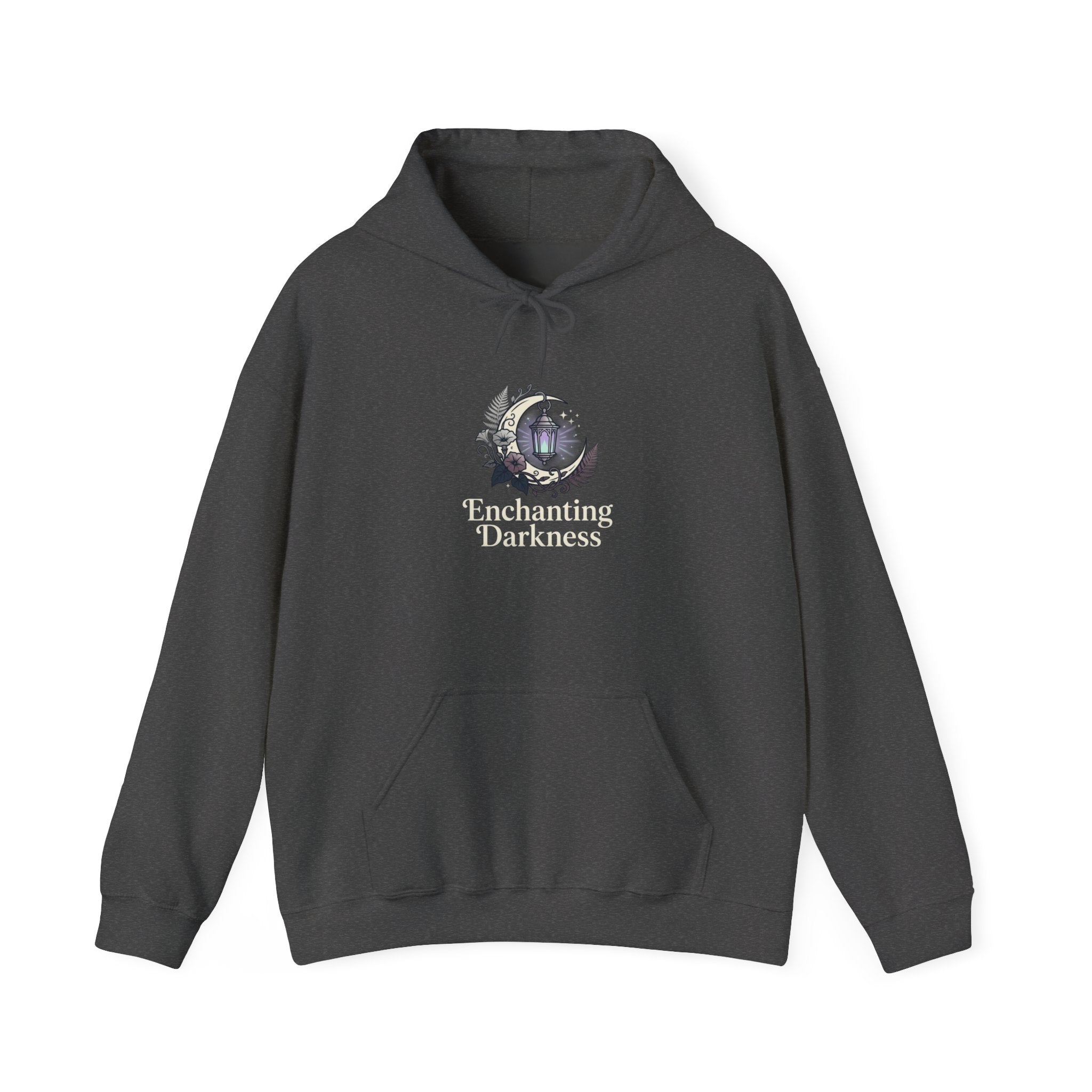 Enchanting Darkness Hoodie — Gothic Moon Graphic Pullover