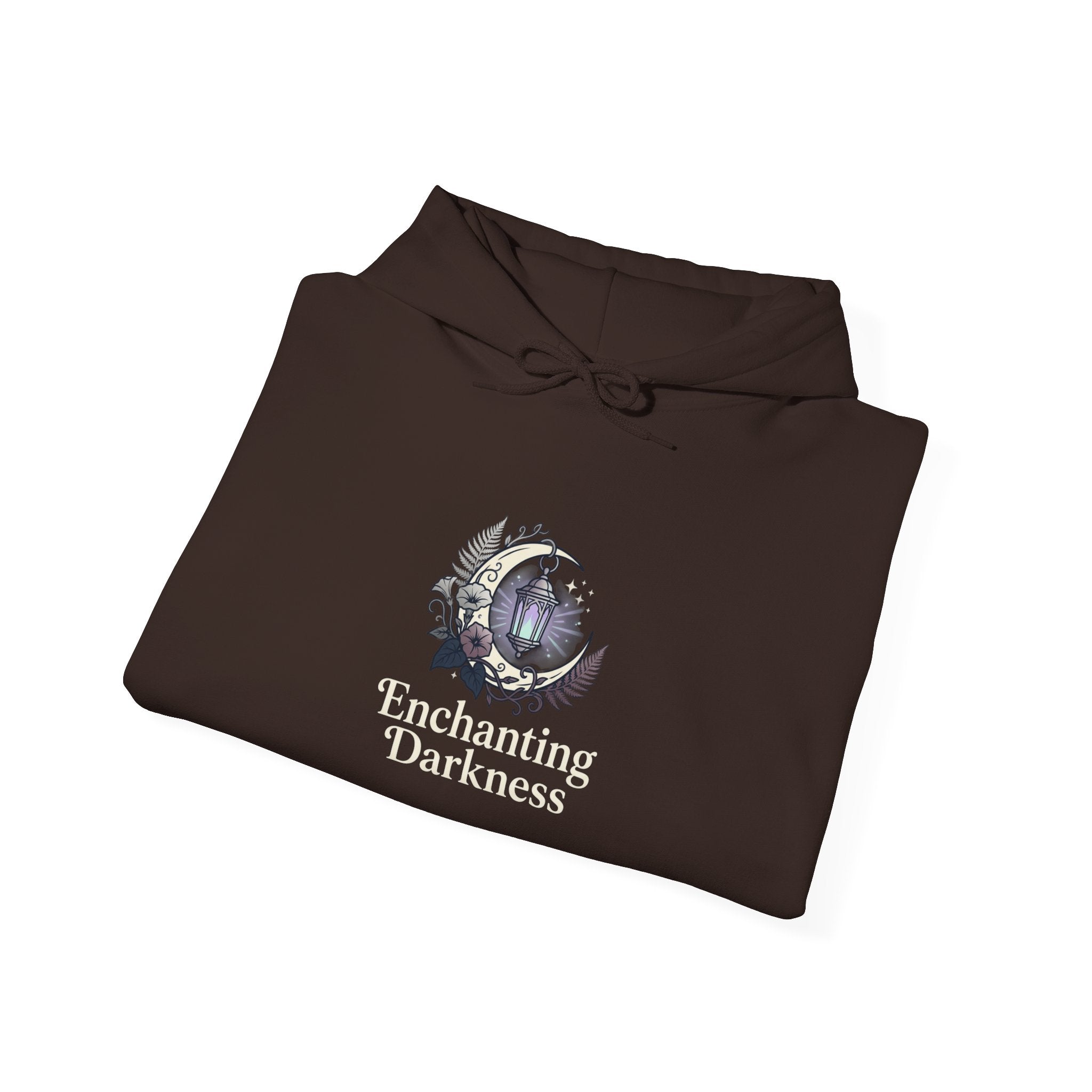 Enchanting Darkness Hoodie — Gothic Moon Graphic Pullover