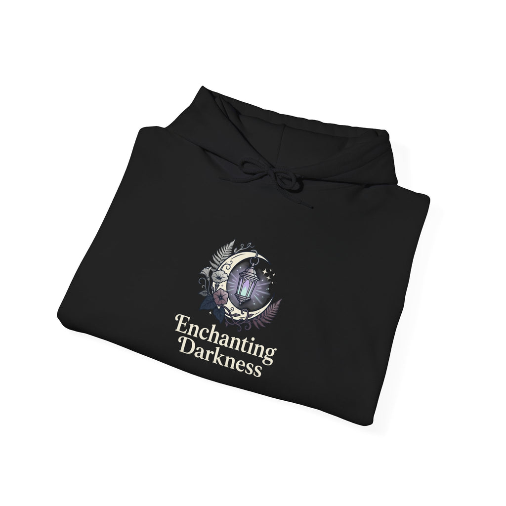 Enchanting Darkness Hoodie — Gothic Moon Graphic Pullover