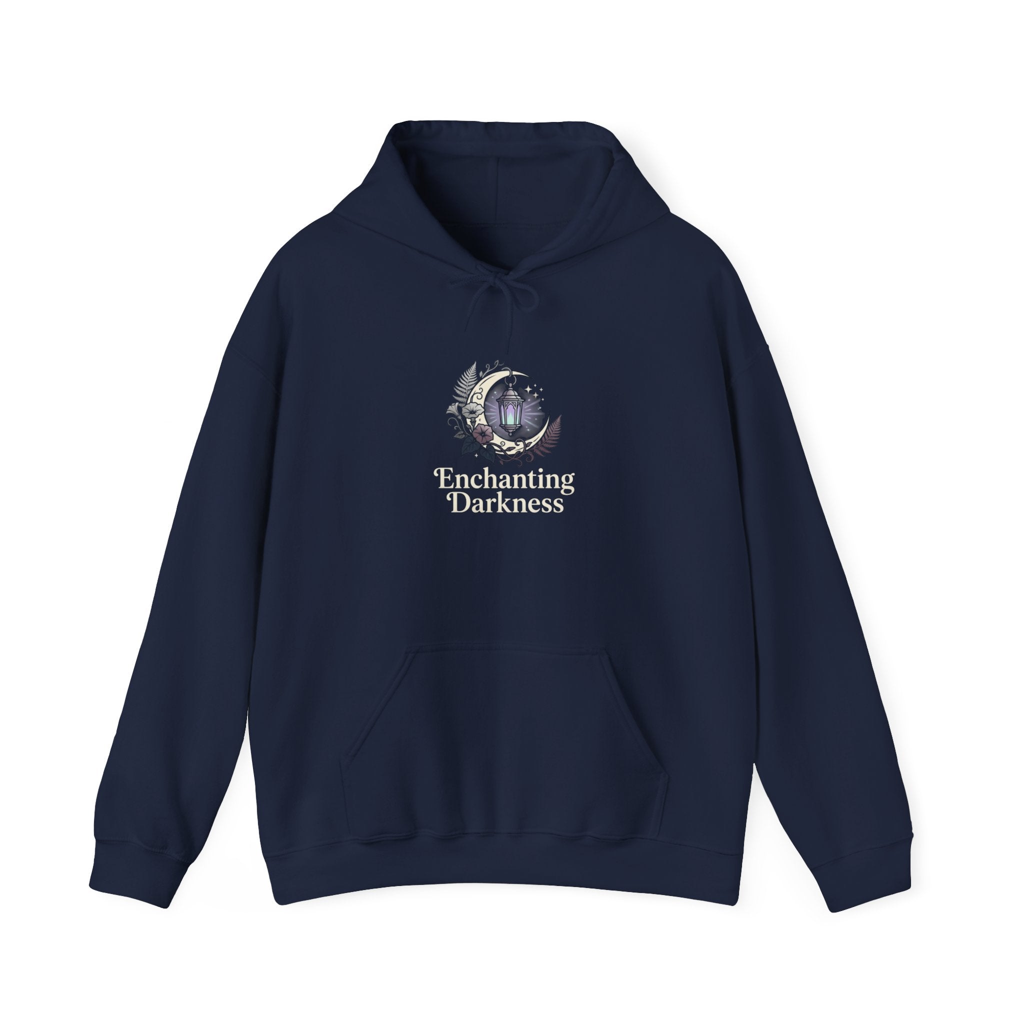 Enchanting Darkness Hoodie — Gothic Moon Graphic Pullover
