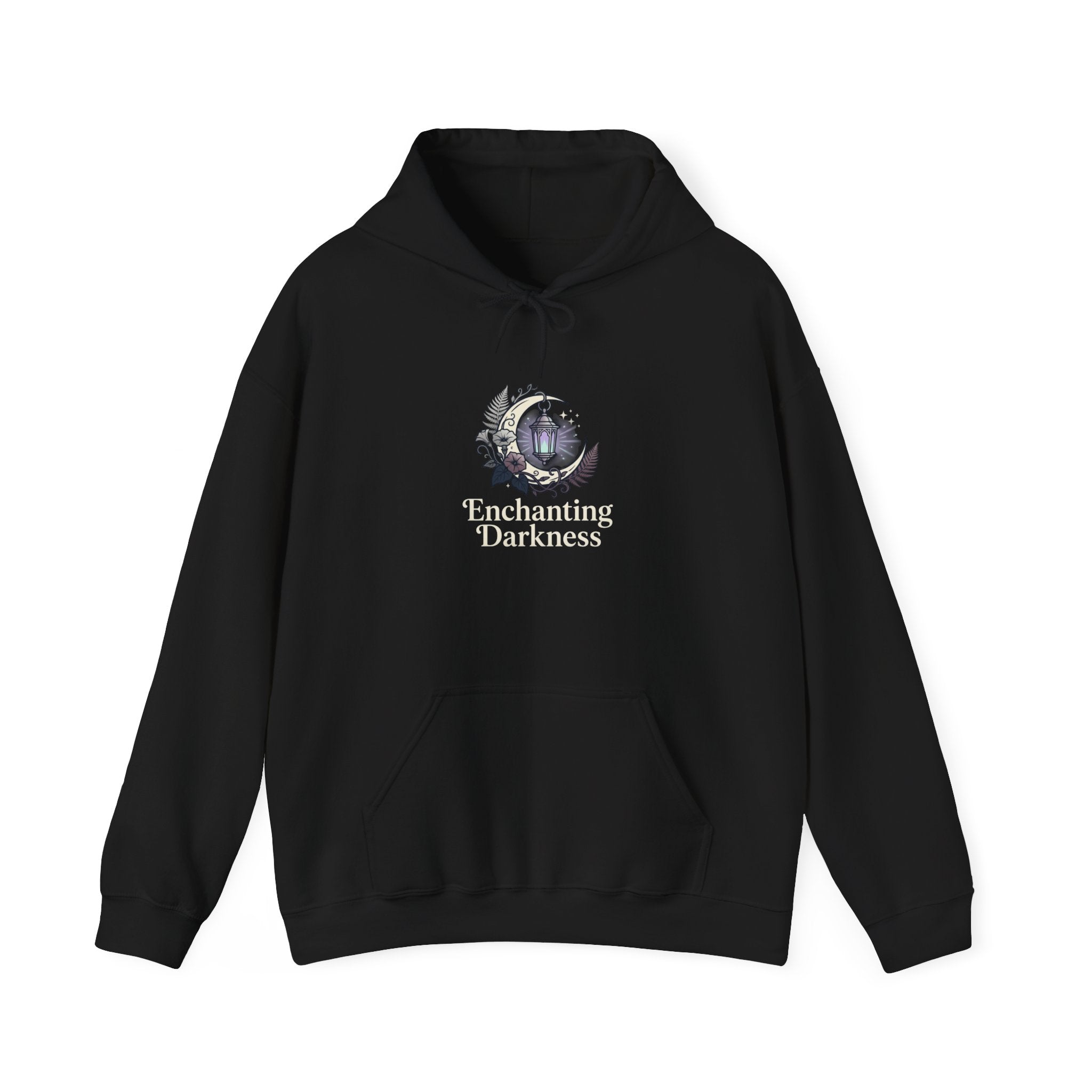 Enchanting Darkness Hoodie — Gothic Moon Graphic Pullover