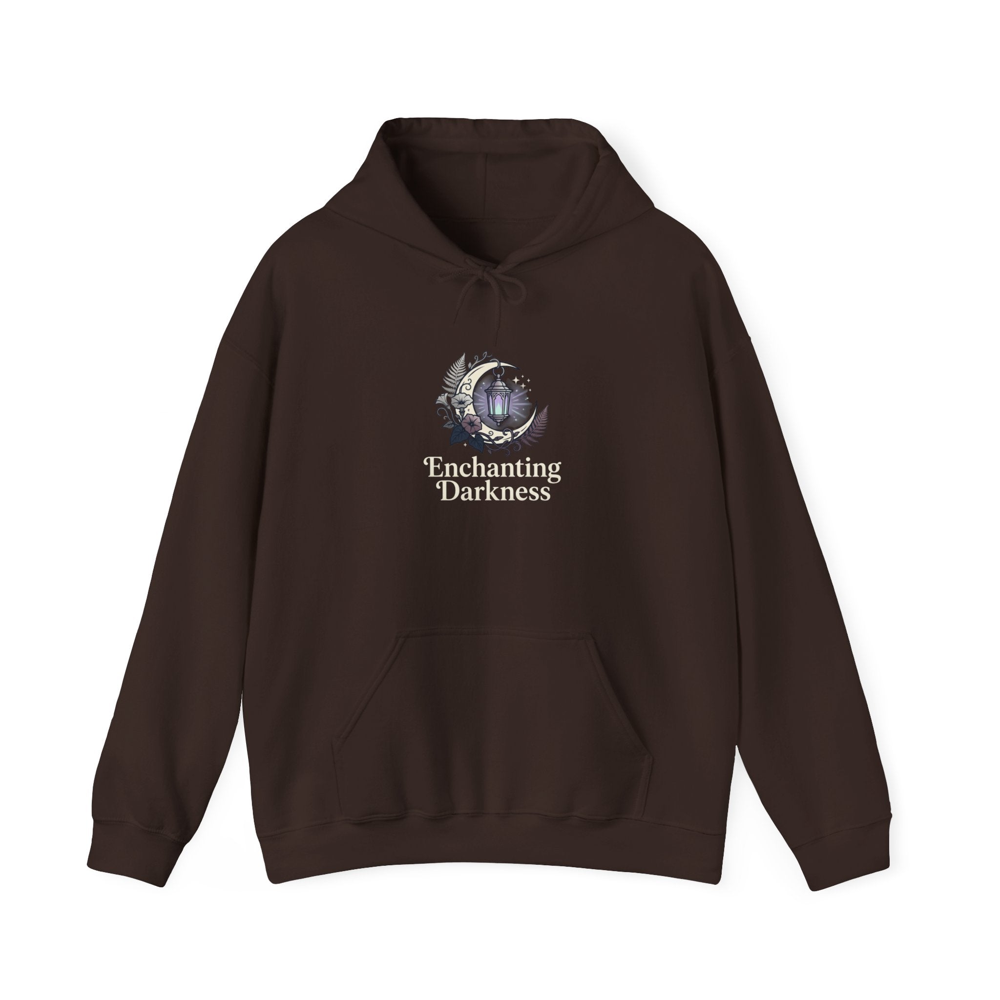 Enchanting Darkness Hoodie — Gothic Moon Graphic Pullover