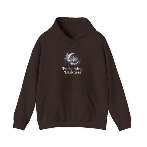 Enchanting Darkness Hoodie — Gothic Moon Graphic Pullover